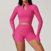 Custom Long Sleeve T Shirt | Plain Custom Printing Seamless Shorts Yoga Sexy T Shirts Long Sleeve