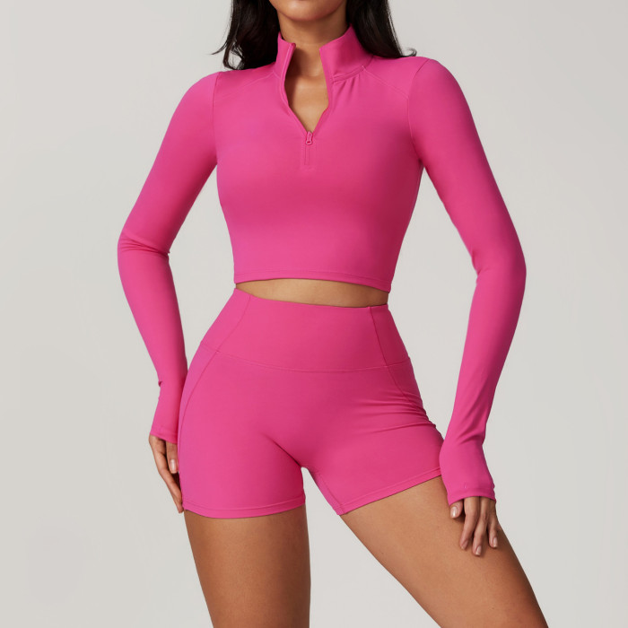 Custom Long Sleeve T Shirt | Plain Custom Printing Seamless Shorts Yoga Sexy T Shirts Long Sleeve
