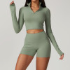 Custom Long Sleeve T Shirt | Plain Custom Printing Seamless Shorts Yoga Sexy T Shirts Long Sleeve