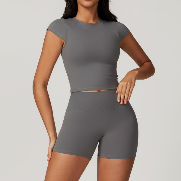 Custom Women T-shirt With Logo | High Quality Seamless Yoga Shorts Hot Sale Running Yoga Shorts