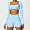 Custom Two Pieces Bra Sets |Custom Printing High Waist Speed Dry Women's Long-Sleeves