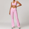 Custom Sports Bras Women | Custom Logo Cross High Waist Sports Suit  Tight Naked Yoga Suit Running