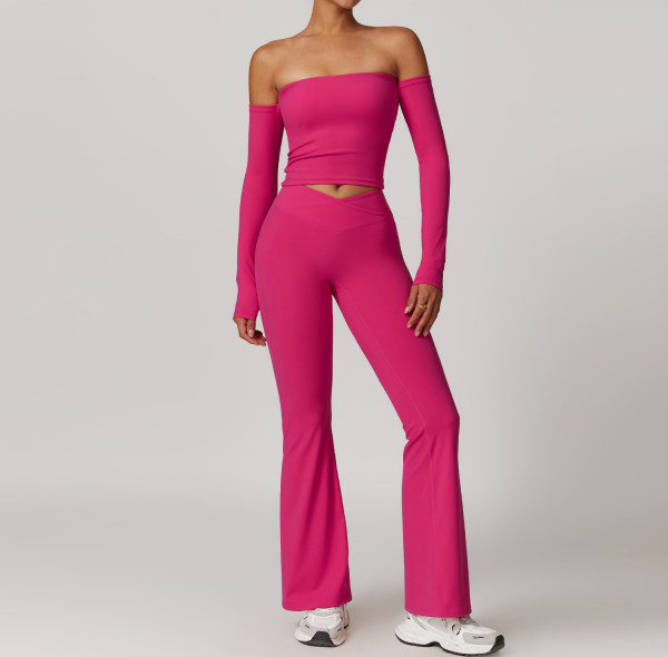 Custom Cropped Long Sleeve Tops | Solid Color Custom Printed Women's Long Sleeve T-Shirt Set