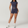 Custom high quality vest | Clothing quick dry yoga shorts spandex printed short sleeves for women