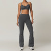 Custom Yoga Pants With Pocket |New Women's Wide-Leg Yoga Pants Custom Logo High Waist Yoga Set