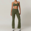 Custom Yoga Pants With Pocket |New Women's Wide-Leg Yoga Pants Custom Logo High Waist Yoga Set