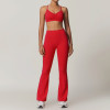 Custom Yoga Pants With Pocket |New Women's Wide-Leg Yoga Pants Custom Logo High Waist Yoga Set