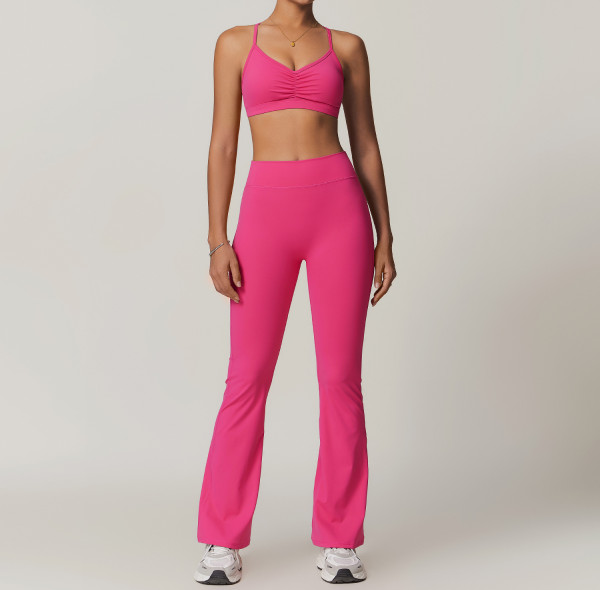 Custom Yoga Pants With Pocket |New Women's Wide-Leg Yoga Pants Custom Logo High Waist Yoga Set