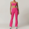 Custom Yoga Pants With Pocket |New Women's Wide-Leg Yoga Pants Custom Logo High Waist Yoga Set