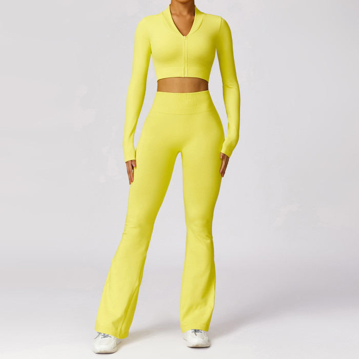 Custom long sleeve sport | New Style Custom Logo Women Pants Set  Wide Leg Pants Women Long Sleeve