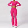 Custom long sleeve sport | New Style Custom Logo Women Pants Set  Wide Leg Pants Women Long Sleeve