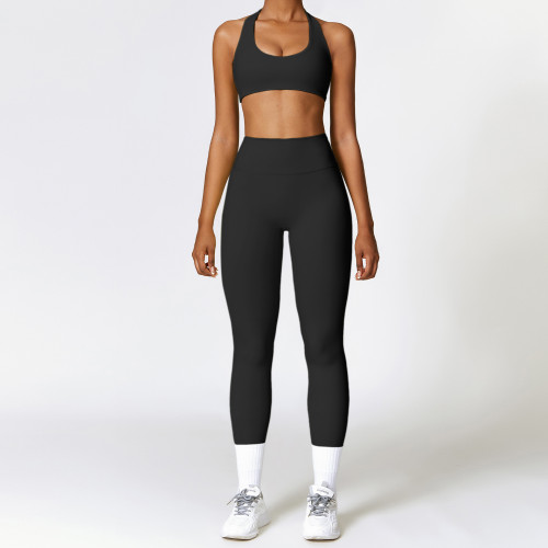 Custom Breathable Sport Yoga Pants | Wholesale Custom Logo Yoga Pants Set Women Legging Yoga Fitness Hot Sexy Sports Bra For Women