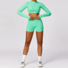 Custom Seamless Yoga Leggings | Women's Tights Custom Logo Seamless Yoga Shorts Yoga Set