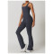 Custom custom leg jumpsuit| High Quality Yoga Set Flared Yoga Leggings Jumpsuit Mujer Sports Ladies