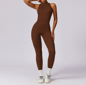 Custom yoga fitness jumpsuit| Wholesale Jumpsuits Ladies One Piece Jumpsuit For Women Zippier