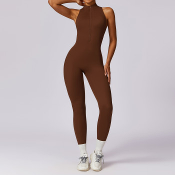 Custom yoga fitness jumpsuit| Wholesale Jumpsuits Ladies One Piece Jumpsuit For Women Zippier