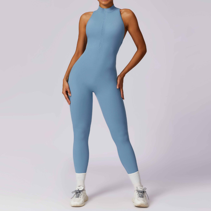 Custom yoga fitness jumpsuit| Wholesale Jumpsuits Ladies One Piece Jumpsuit For Women Zippier