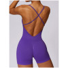 Custom fitness jumpsuit| Factory Wholesale Women's Back Seamless Yoga Hip Lifting Fitness Jumpsuit