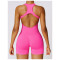 Custom gym casual jumpsuits| Seamless Sports Short Onesie Beauty Back High Elastic Skin Friendly