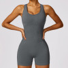Custom gym casual jumpsuits| Seamless Sports Short Onesie Beauty Back High Elastic Skin Friendly