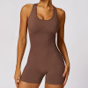 Custom gym casual jumpsuits| Seamless Sports Short Onesie Beauty Back High Elastic Skin Friendly
