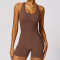 Custom gym casual jumpsuits| Seamless Sports Short Onesie Beauty Back High Elastic Skin Friendly