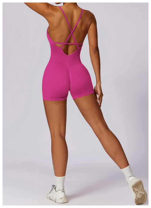 Custom fashion jumpsuits| New Arrivals Seamless One Piece Jumpsuit Custom Logo Yoga Gym Workout Shorts Jumpsuits For Women