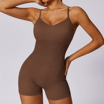 Custom fashion jumpsuits| New Arrivals Seamless One Piece Jumpsuit Custom Logo Yoga Gym Workout