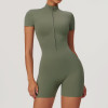 Custom Piece Workout Jumpsuit| Seamless Short Sleeve And Sports Yoga Bra Set Jumpsuit For Women