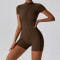 Custom Piece Workout Jumpsuit| Seamless Short Sleeve And Sports Yoga Bra Set Jumpsuit For Women