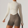 Custom Women's Yoga Jacket | Stand Collar Zipper Long Sleeve Yoga Jacket Women Tight Quick Dry