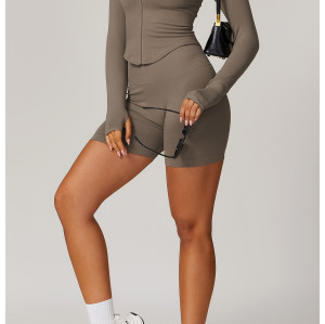 Custom Women's Yoga Jacket | Stand Collar Zipper Long Sleeve Yoga Jacket Women Tight Quick Dry
