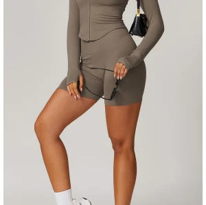 Custom Women's Yoga Jacket | Stand Collar Zipper Long Sleeve Yoga Jacket Women Tight Quick Dry