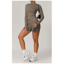 Custom Women's Yoga Jacket | Stand Collar Zipper Long Sleeve Yoga Jacket Women Tight Quick Dry