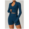 Custom Women's Yoga Jacket | Stand Collar Zipper Long Sleeve Yoga Jacket Women Tight Quick Dry