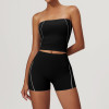 Custom Bandeau Sports Bra | Custom Lightweight Sports Bra Yoga Black Skinny Bandeau Sports Bra