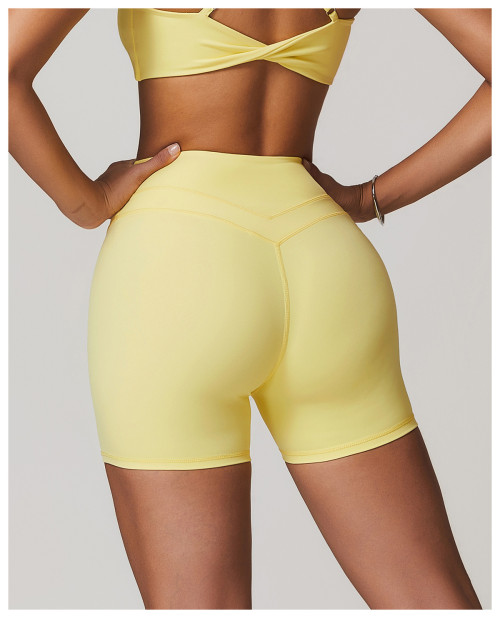 Custom Summer Yoga Shorts | Solid Color Custom Printed Seamless Shorts Yoga Shorts High Waist Women