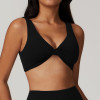 Custom workout sports bra| Private Label Halter Pink Hot Sexy Padded Open Sport Bra