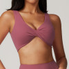 Custom workout sports bra| Private Label Halter Pink Hot Sexy Padded Open Sport Bra