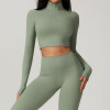 Custom yoga zip jacket| Quick Dry Winter New Print Long Sleeve Yoga Wear T Shirts Yoga Zip Jacket
