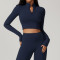 Custom yoga zip jacket| Quick Dry Winter New Print Long Sleeve Yoga Wear T Shirts Yoga Zip Jacket