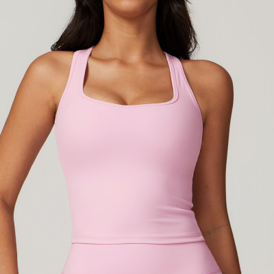 Custom workout tank top |  2024 New Style Tank Tops With Pad Fitness Yoga Sport Tank Top