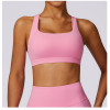 Custom sports bra backless| 2024 New Style Spandex Clothing Blank Pink Sports Bra Quick Dry