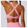 Custom sports bra backless| 2024 New Style Spandex Clothing Blank Pink Sports Bra Quick Dry