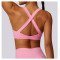 Custom sports bra backless| 2024 New Style Spandex Clothing Blank Pink Sports Bra Quick Dry