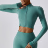 Custom yoga jacket|High Quality Custom Long Sleeve Zip Up Yoga Jacket and Gym Yoga Jacket Zip