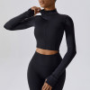 Custom yoga jacket|High Quality Custom Long Sleeve Zip Up Yoga Jacket and Gym Yoga Jacket Zip