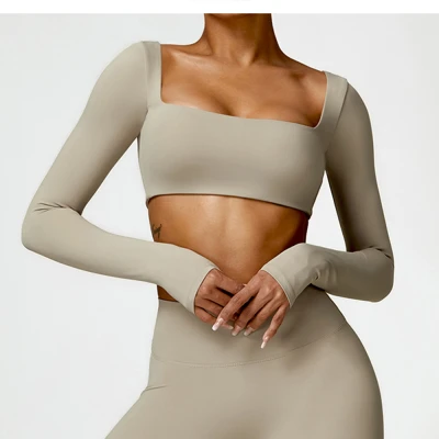 Custom running long sleeve| High Quality Women's T-Shirts Long Sleeves Cropped Yoga Long Sleeve