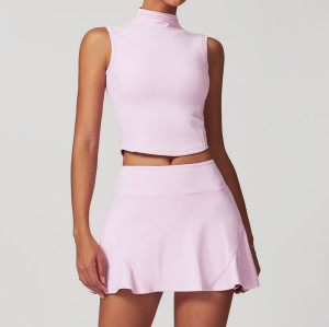 Custom Fitness Vest| Private label halterneck organic cotton vest for women
