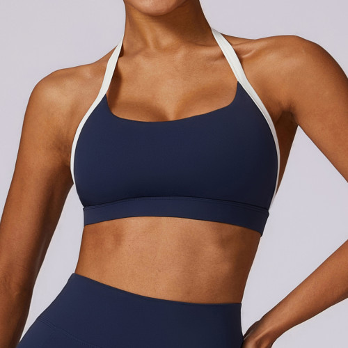 Custom nylon sport bra| Factory Wholesale Back Hollow Out Exercise and Dynamic Backless Sports Bra